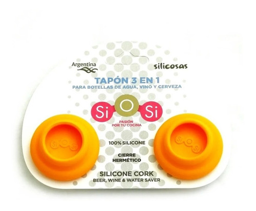 Tapon Botellas Silicona 3 En 1 Si O Si Tapa Colores Pettish