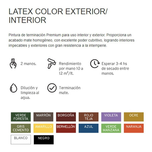 Imagen 4 de 10 de Pintura Premium Polacrin 10 Lts Latex Cubritiva Interior Ext