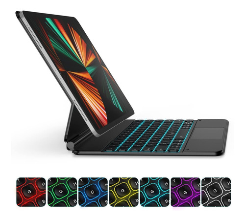 Estuche Teclado Magnetico Flotante Para iPad 12.9 Atajo