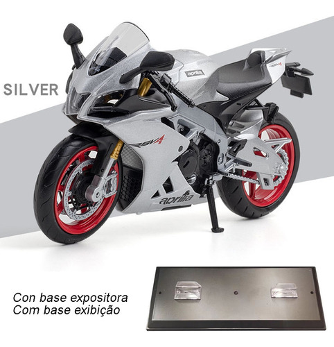 Aprilia Rsv4 Rr1000 Miniature Metal Moto Con Base Expositora