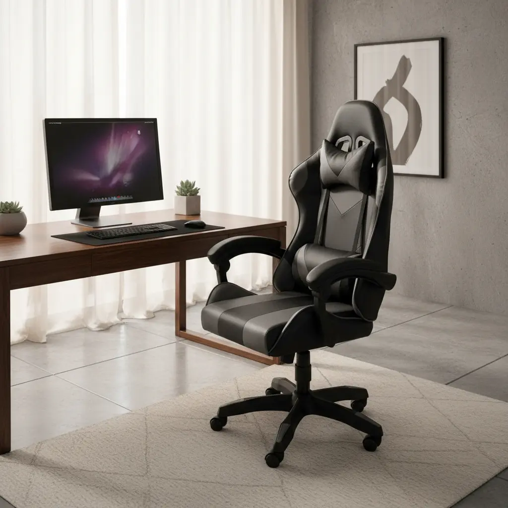 Cadeira Para Escritório Gamer Hawker Cinza Ad