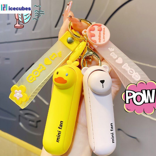 Mini Ventilador Recargable Con Llavero Powerbank De 2000 Mah