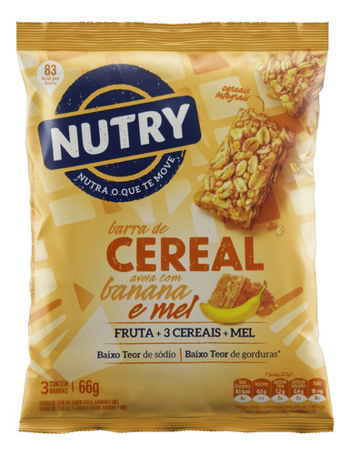 Barra de cereal Nutry ProteinBar  sabor aveia, banana e mel 22 g