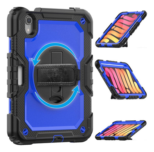 Funda Para iPad Mini 6 / 7 8.3 Rudo Correa Mica Plástica Color Azul