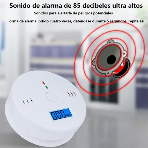 2pcs Alarma Detector De Gas Y Humo Monoxido De Carbono