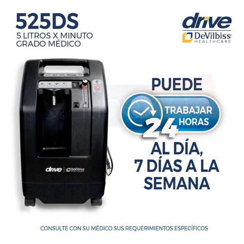 Imagen 2 de 10 de Concentrador De Oxigeno 5 Litros 525ds Marca Devilbiss