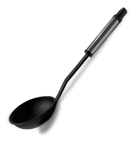 Imagen 1 de 10 de Cucharon Antiadherente Con Mango De Acero 33 Cm