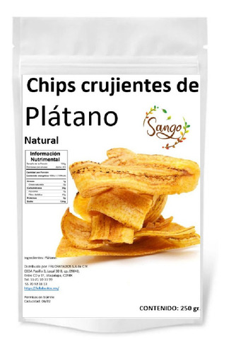Imagen 1 de 1 de 250 Gr Chips De Platano Natural Horneado Crujiente