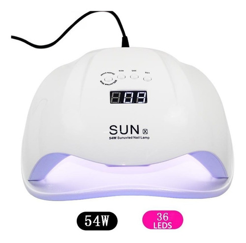 Cabina Uv Led Sun 54w Uñas Esculpidas Gelificadas Semipermanentes Secado Uv Ohmyshop