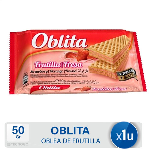 Galletitas Oblea Frutilla Oblita De Fresa - Mejor Precio