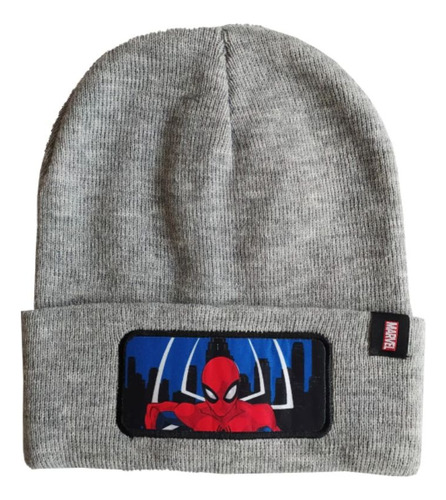 Gorro Tejido Hombre Araña Spiderman Gris/bordo Invierno