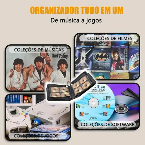 Organizador Porta 520 Discos Para Cd/dvd/blu Ray Pasta | Frete grátis