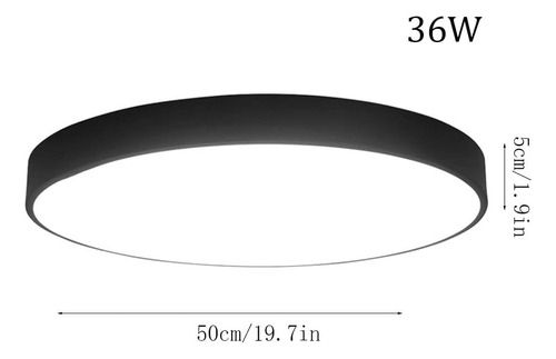 Lampara Led Decorativa 36w C/control 3 Tonos  Negra Dimpro.