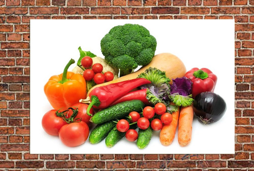 Cuadro 30x45cm Frutas Y Verduras Vida Saludable Natural M7