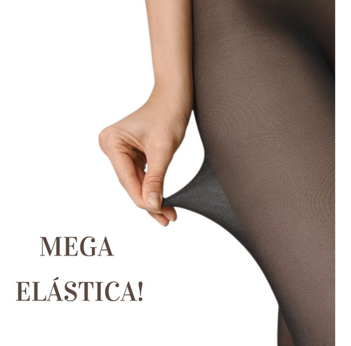 Meia Calça Térmica Translúcida Forrada Com Pelúcia Inverno Branco Un