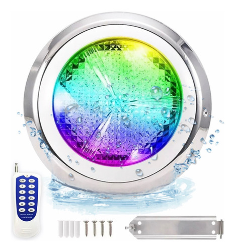 Luz Led Para Piscina Alberca Iluminación Rgb Con Remote 18w