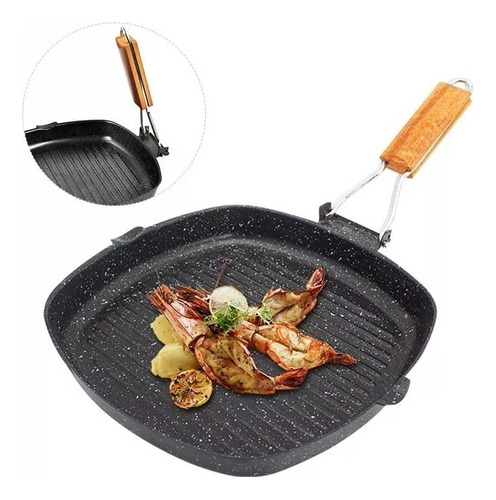 Sarten Antiadherente Cuadrado Parrilla Plancha Grill 20cm