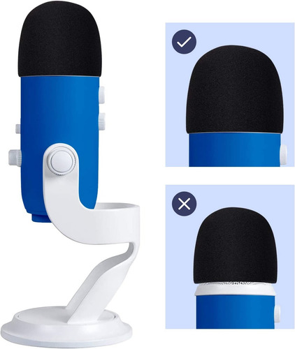 Funda De Micrófono Yeti Azul De 3 Piezas, Parabrisas De Espu