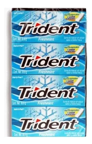 Trident Fresh Mint 12 Und X 30.6g Azu - Kg a $4567