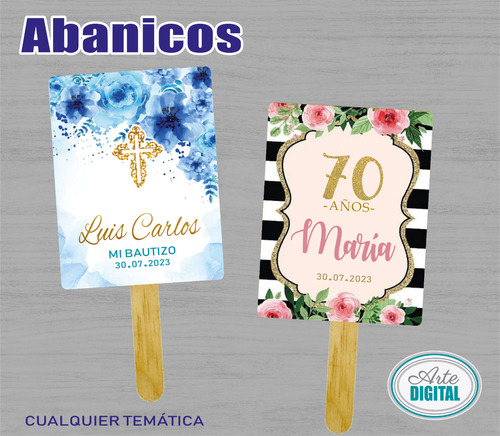 50 Abanicos Recuerdo Personalizado Cartulina Boda Xv Bautizo