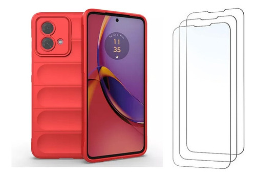 Funda De Silicona Anticaída For Motorola Moto G84+3film-d