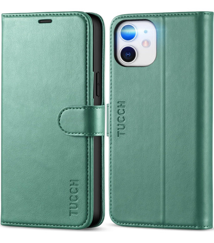 Funda Billetera Premium iPhone 12/12 Pro Verde Claro