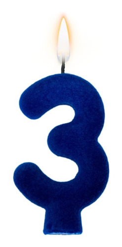 Número 3 - Vela Velouté Azul Com Textura Aveludada