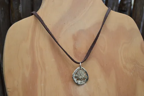 Collar Encaje, Macizo Plateado Alpaca, Estilo Vintage, Cod1