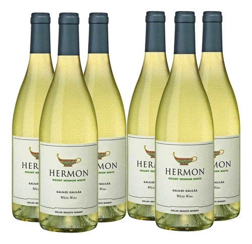 6x Vinho Yarden Kosher Mount Hermon Branco Israel 750ml