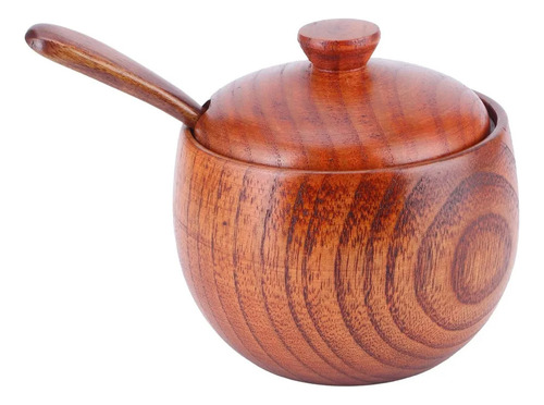 Bote De Madera For Condimentos, Caja De Sal, Cuchara, Tarro