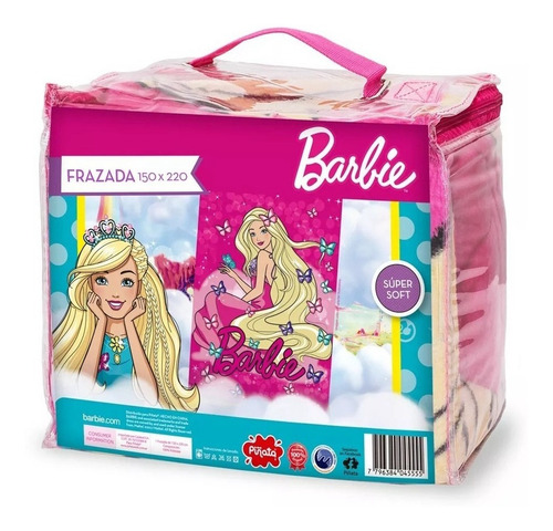 Imagen 3 de 3 de Piñata Flannel - Barbie Dreamtopia - 1 1/2 plaza - 220 cm - 155 cm