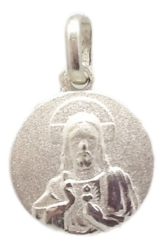 Medalla Sagrado Corazón De Jesús - Plata 925 - 14mm