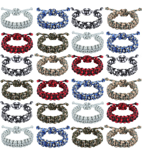 24 Pulseras De Paracord Ajustables Brazaletes De Amistad Pul