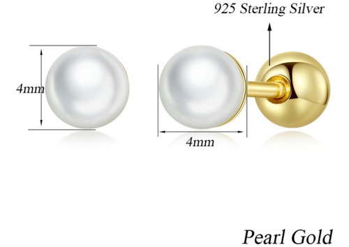 Aretes Topos Elegantes Perla Para Niña O Mujer En Plata 
