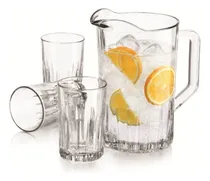 Comprar Jarra Con Vasos De Cristal Crisa, Juego De Jarra Y Vasos 5pz