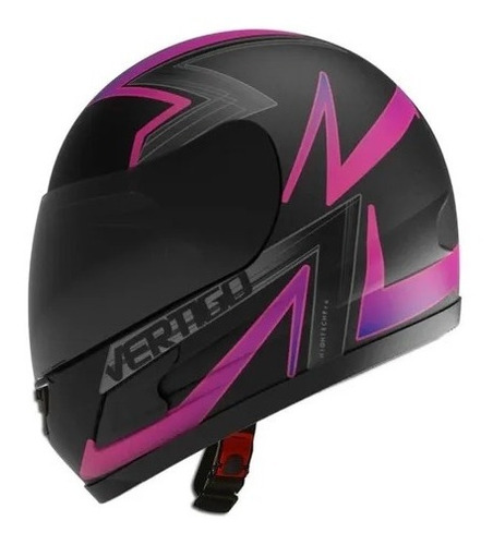 Casco Cerrado Hk7 Bolt Talle Xl 62cm Negro/fuxia Ourway