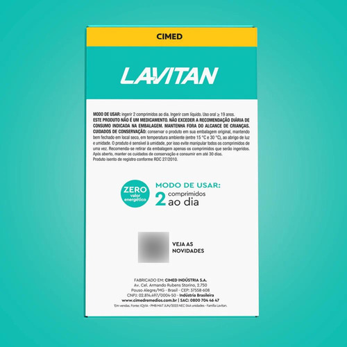Suplemento Memo Neuro Com 60 Comprimidos Revestidos Lavitan