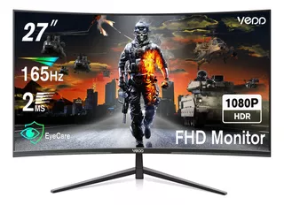 27'' Curved Gaming Monitor Full Hd Monitor Frameless 165hz