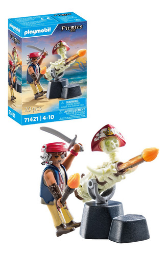 Figura Armable Playmobil Artillero Pirata 20 Piezas 3+