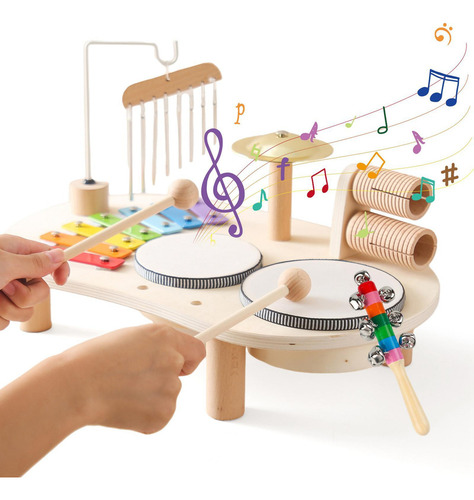 Juego De Batería De Xilófono De Madera Para Percusión,