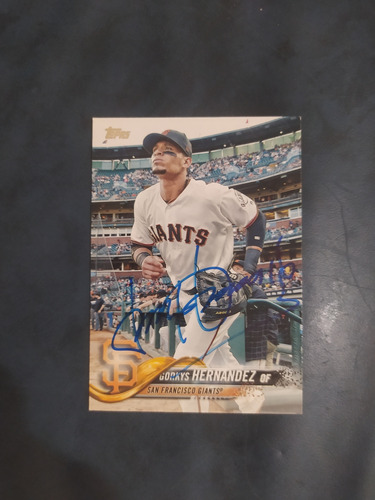 Baraja Topps Update Autografiada Por Gorkys Hernández 