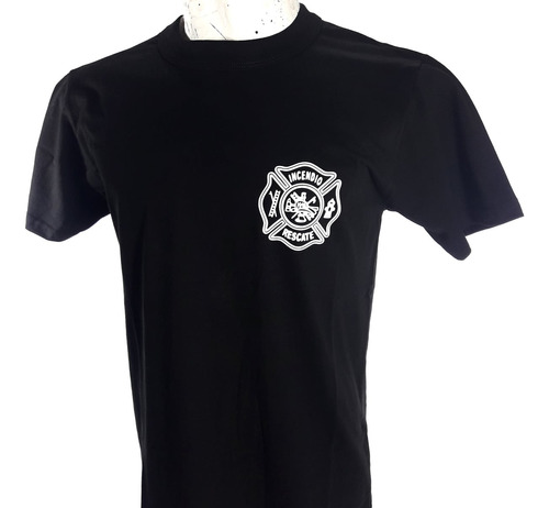 Remera De Bombero Uniforme Fajina Diseño Exclusivo Negra