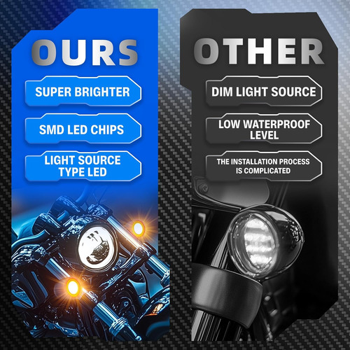 2 Luces Intermitentes Led Universales Para Motocicleta Con L