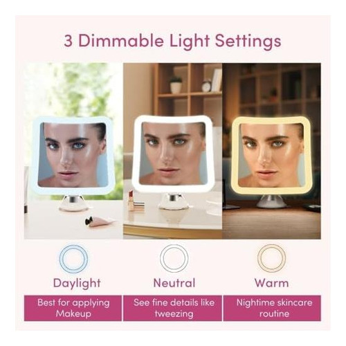 Espejo De Maquillaje De Aumento De Fancii 20x Con Luces Led,