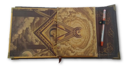 Imagem 4 de 8 de Grimório Maçom Illuminati Artesanal Olho E Compasso