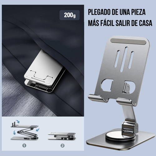 2 Pcs Soporte Base Para Celular Escritorio Rotación Plegable