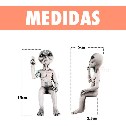 Casa Attract Estátua Decorativa Alien para sala quarto área externa jardim estante Fabricado em resina