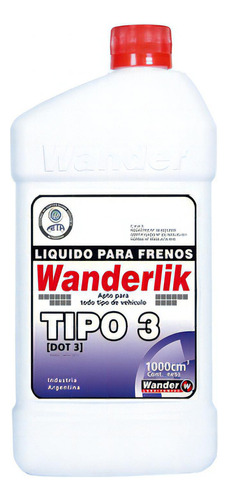 Liquido De Freno Dot 3 Wander X 1 Lt X 6 Un