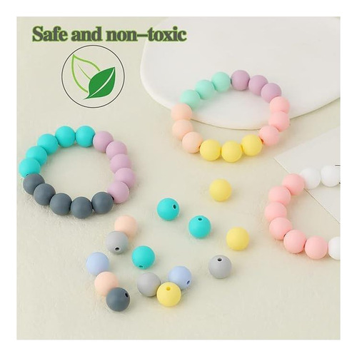 15 Mm 100pcs Cuentas Redondas De Silicona, Perlas De De Para