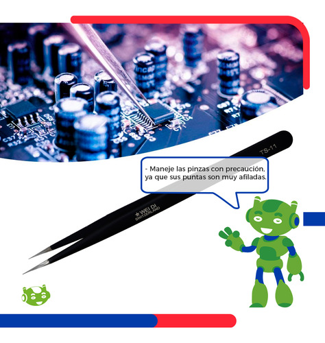 Pinza Punta Recta De Precision Acero Inoxidable Ts-11